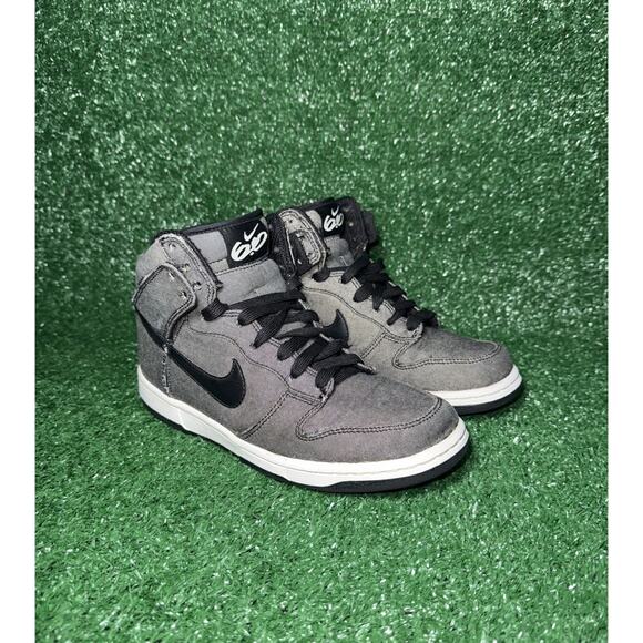 Vintage Nike Dunk High Denim Pack 2011 Gray Fleece Womens Size 6.5 Kids Size 5 - Picture 2 of 10